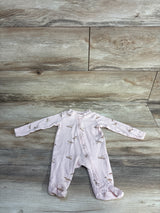 Carter's Ribbed Horse Print Sleeper Pink sz Newborn