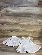 Janie & Jack Bouclé Dress & Jacket Set White sz 12-18m