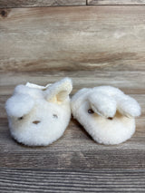 Happy Go Fluffy Bunny Booties Slippers White sz 1/2c