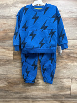 NEW Grayson Mini 2pc Lightning Bolt Sweatshirt Set Blue sz 4T