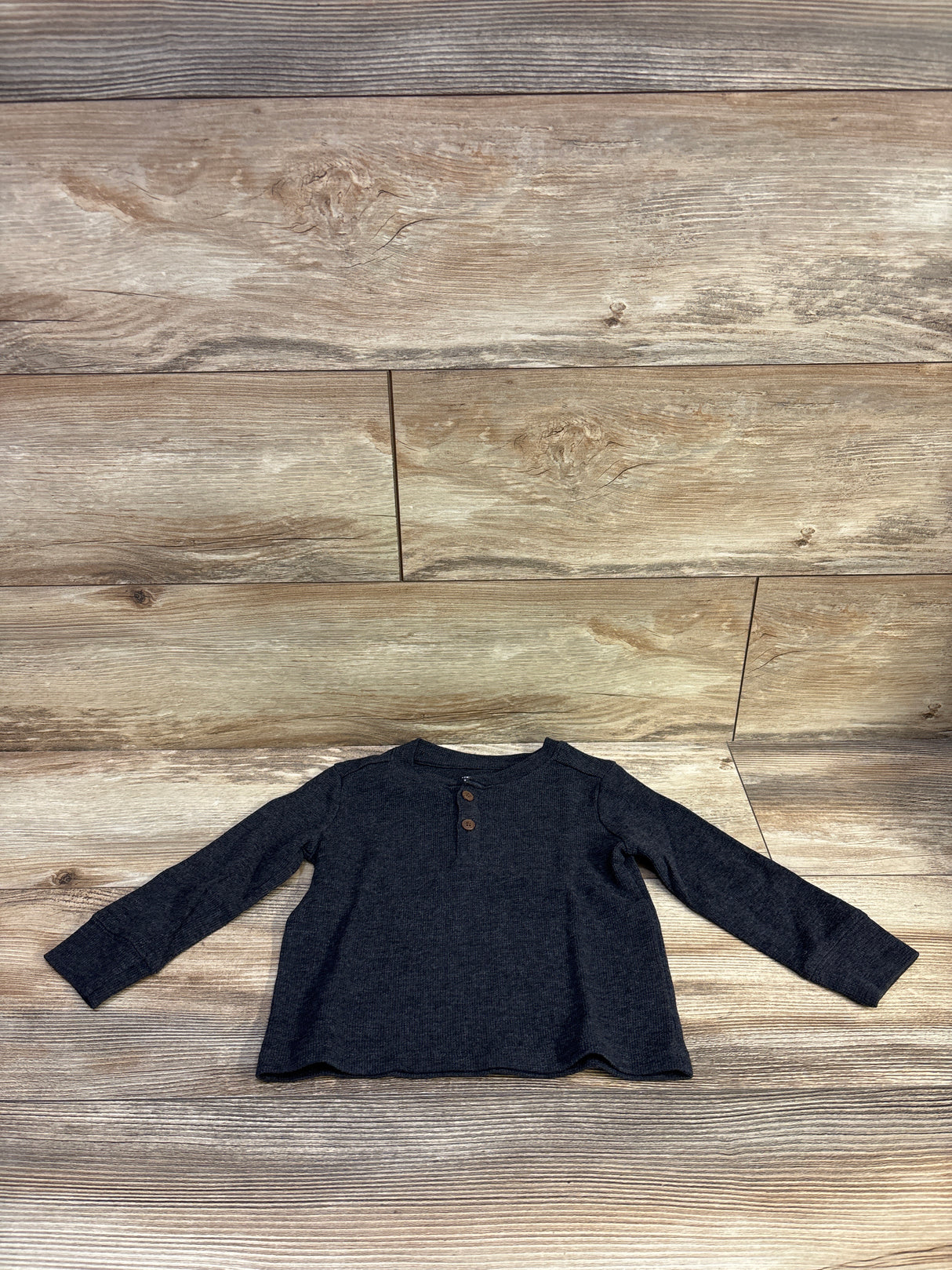Children's Place Thermal Henley Shirt Grey sz 18-24m