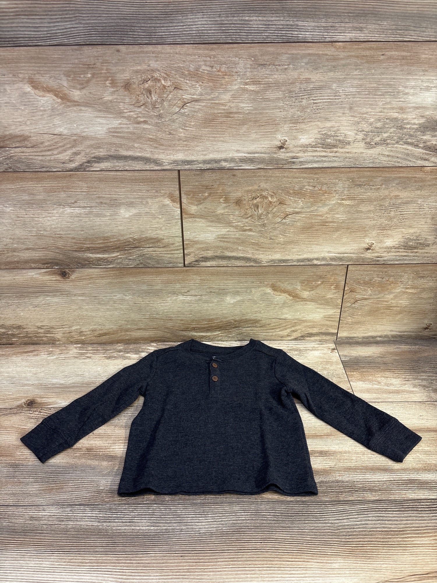 Children's Place Thermal Henley Shirt Grey sz 18-24m