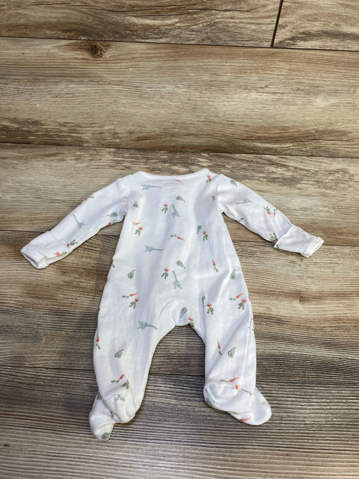 Child Of Mine Vegetable Print Sleeper White sz Preemie