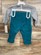 NEW Cat & Jack 2pc Chunky Knit Sweater & Ribbed Pants Set Grey sz 3-6m