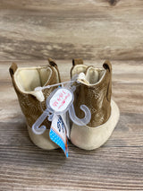 NEW Stepping Stones Soft Sole Cowboy Boots, Beige sz 3c