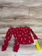 NEW Just One You 2pc Ribbed Candy Cane Pajama Set Red sz 18m