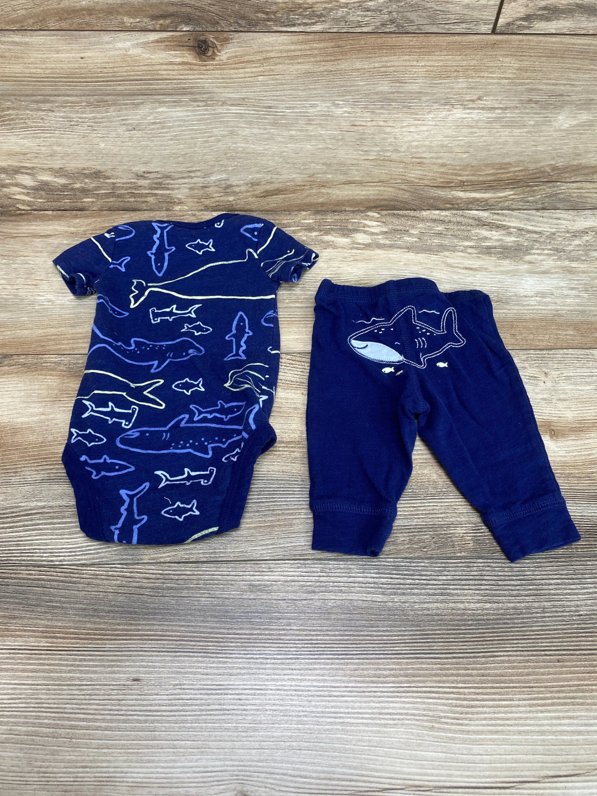 Carter's 2pc Shark Print Bodysuit & Pants Blue sz 3m