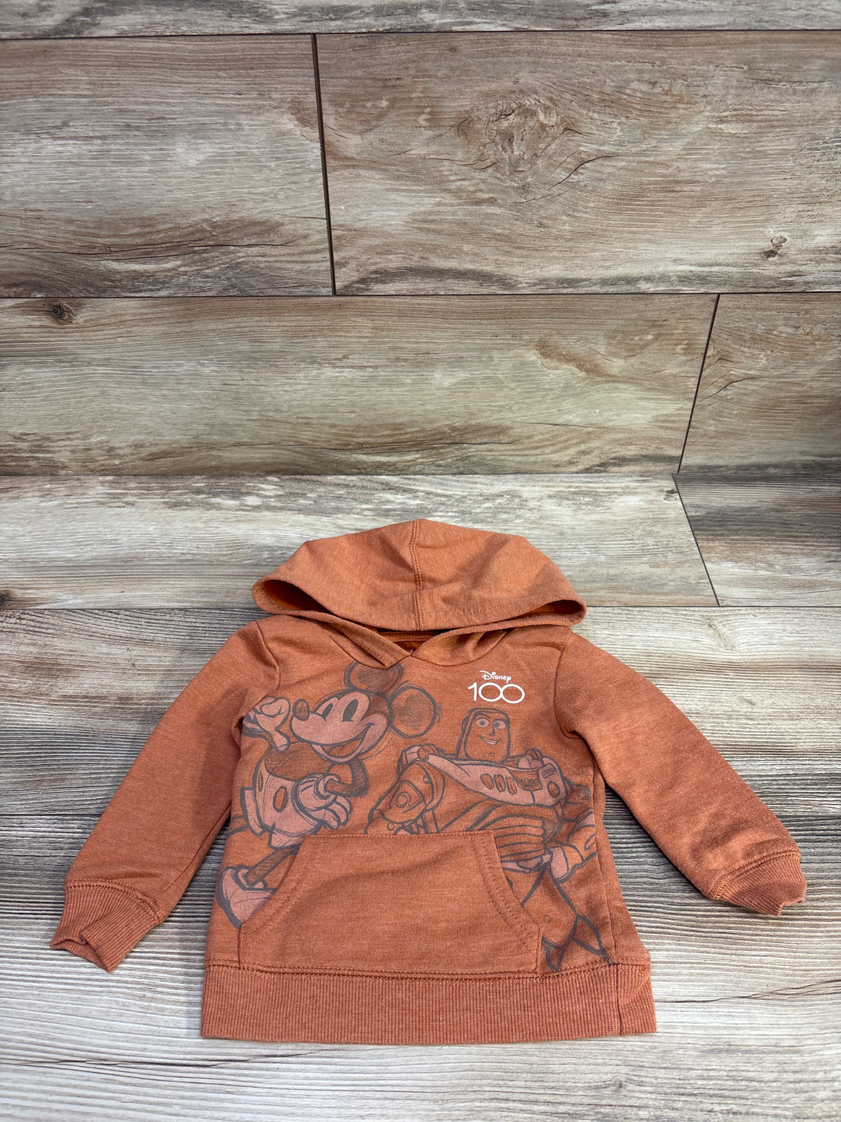 Disney 100 Pullover Hooded Sweatshirt Orange sz 12m