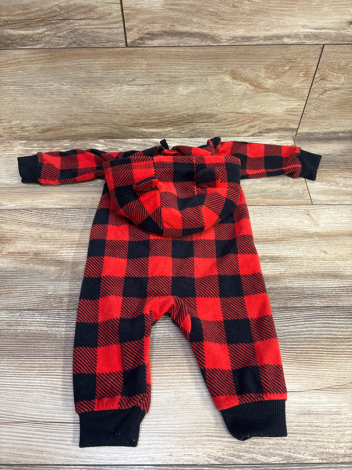 Carter's Buffalo Plaid Blanket Hooded Coverall Red sz 6m