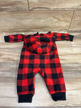 Carter's Buffalo Plaid Blanket Hooded Coverall Red sz 6m