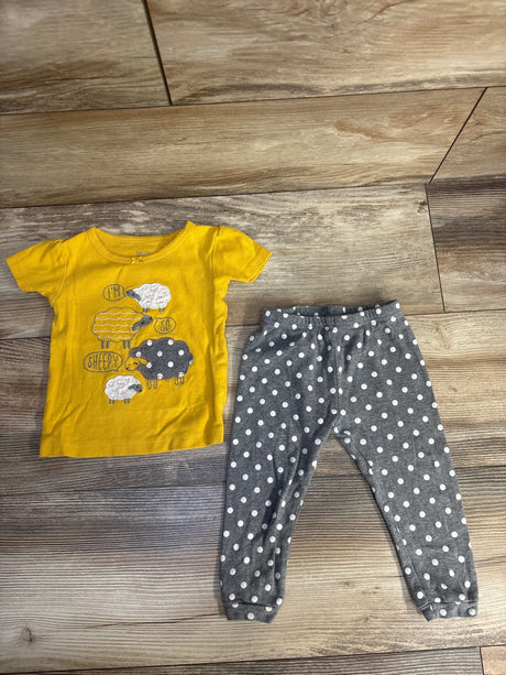 Just One You 2pc Sheep Print Pajama Set Yellow sz 12m - Me n Mommy To Be