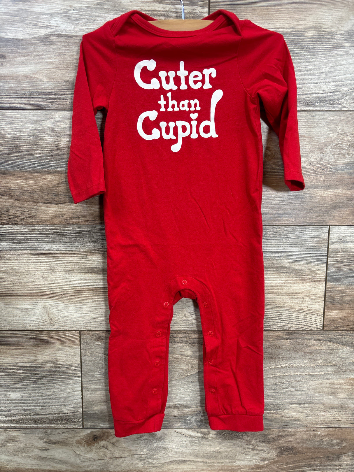 Cat & Jack Cuter Than Cupid Coverall Red sz 18m