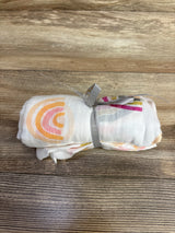 NEW Love is Eternal Rainbow Muslin Swaddle Blanket White