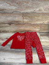 Old Navy 2pc Heart Print Pajama Set Red sz 4T