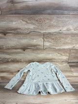 NEW Cat & Jack Ribbed Star Print Peplum Shirt Green sz 5T