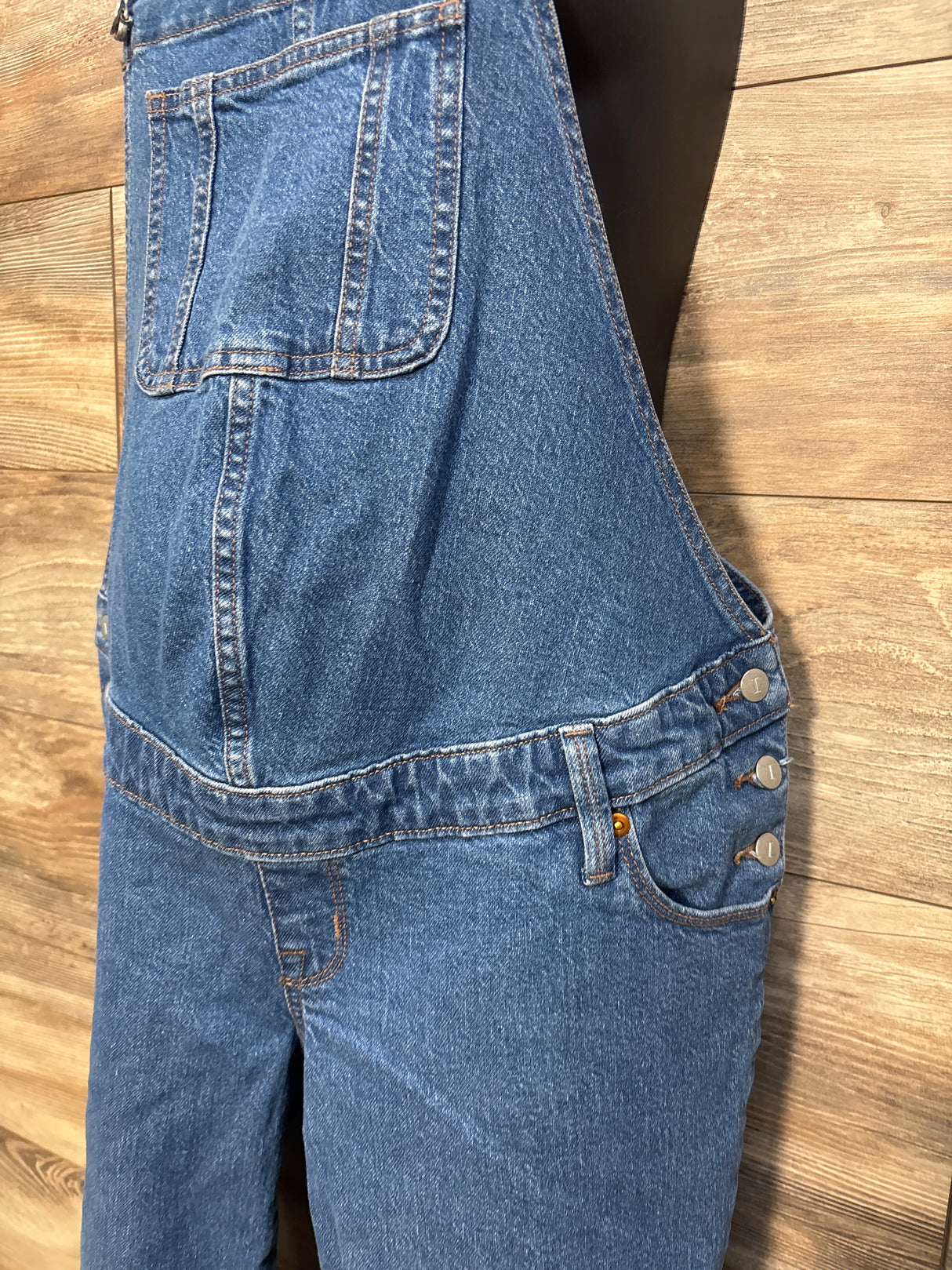 Isabel Maternity Denim Overalls Blue sz Small(4)