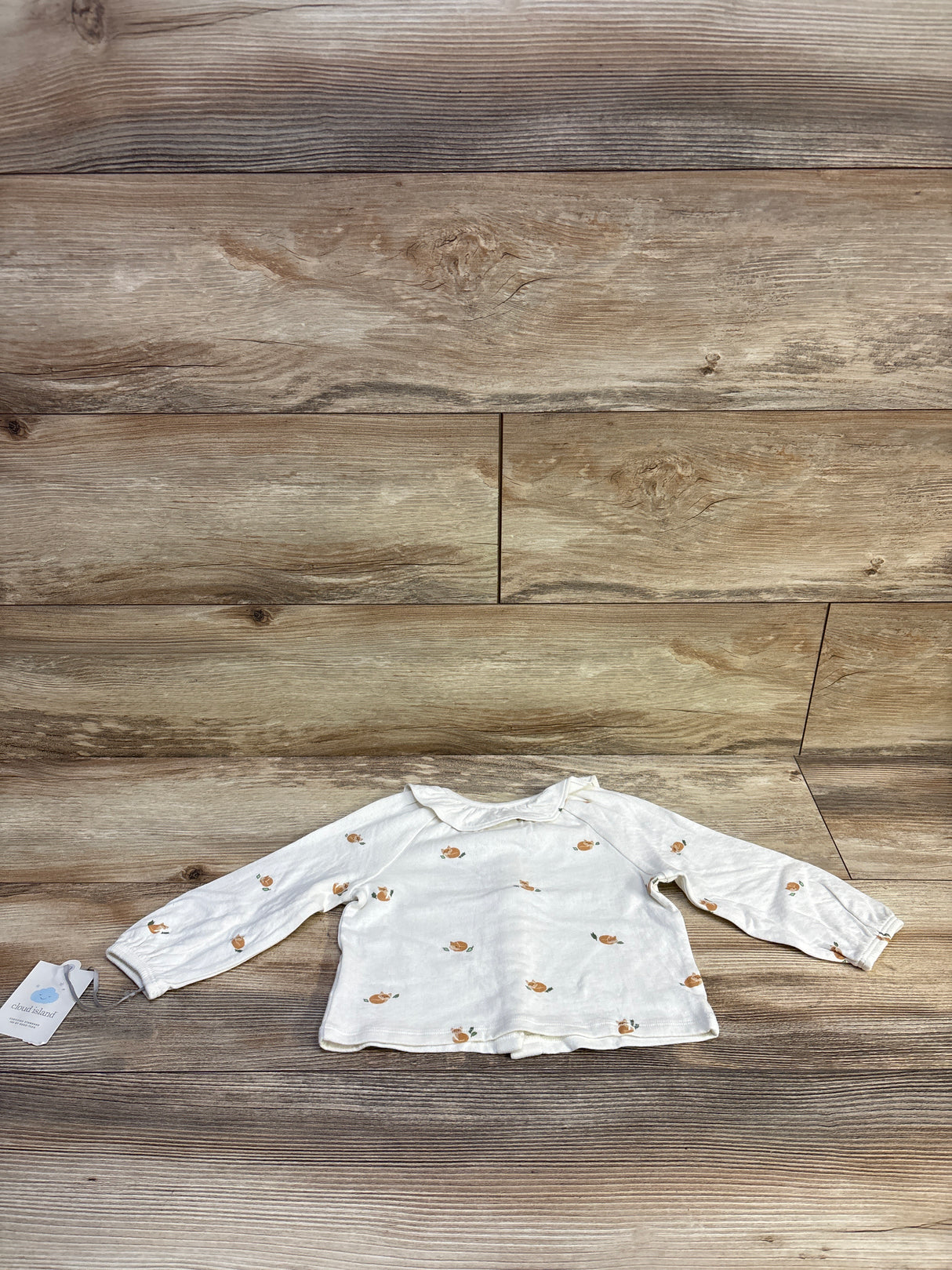 NEW Cloud Island Button-Front Collared Shirt Ivory sz 12m