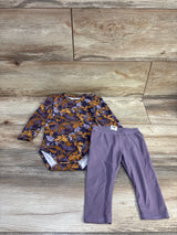 Musli 2pc Floral Bodysuit & Pants Set Purple sz 6-9m