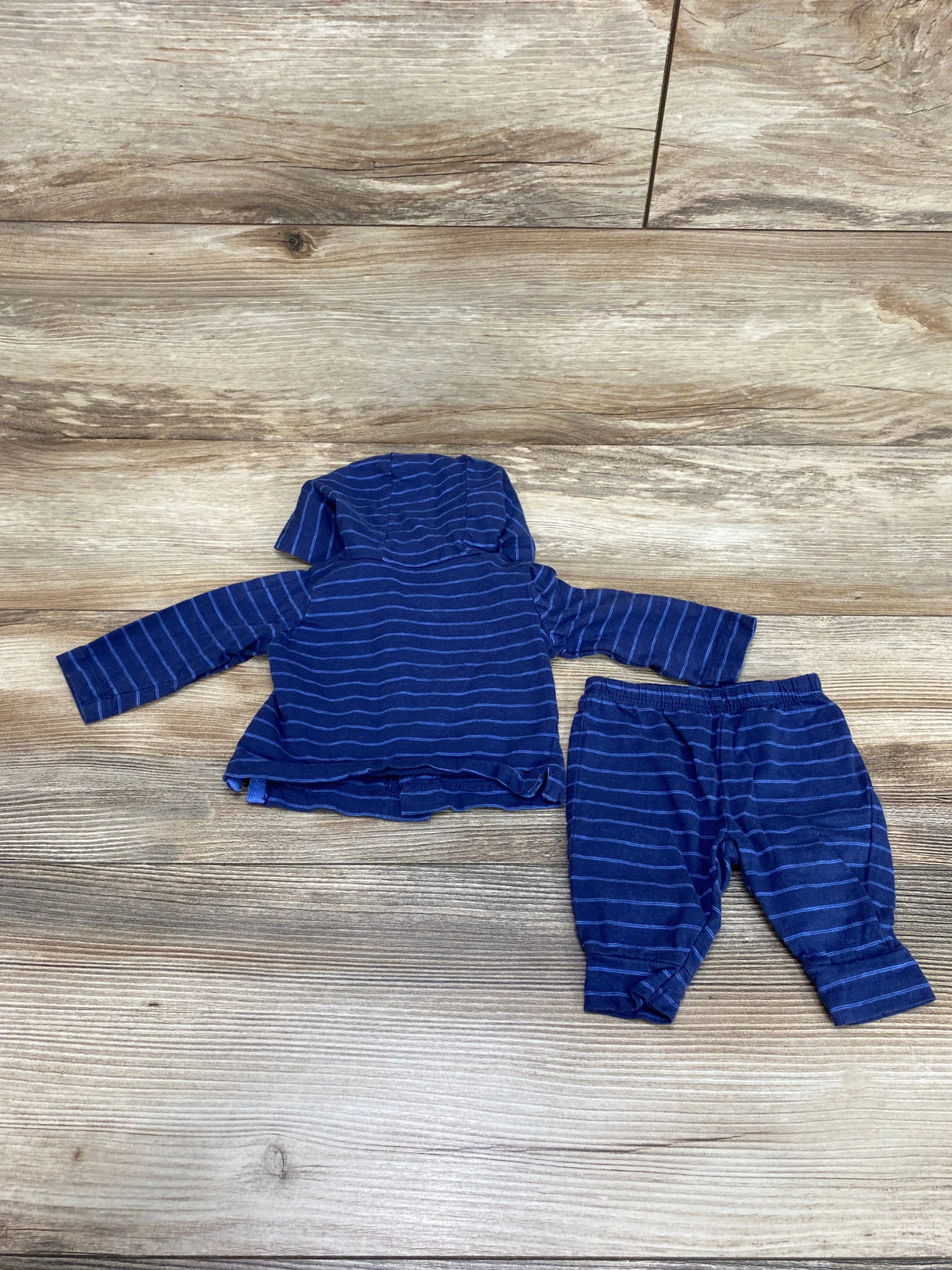 Carter's 2pc Hooded Striped Shirt & Pants Blue sz Newborn