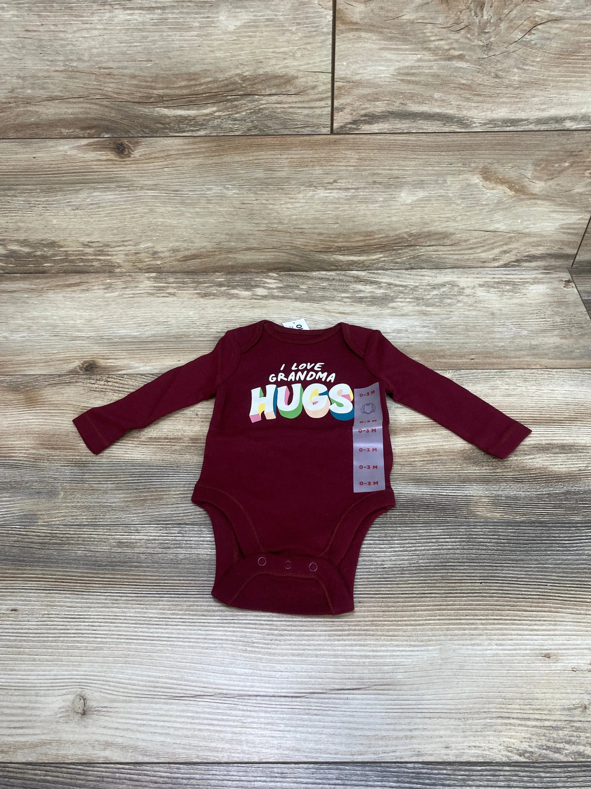 NEW Old Navy Grandma Hugs Maroon Bodysuit sz 0-3m