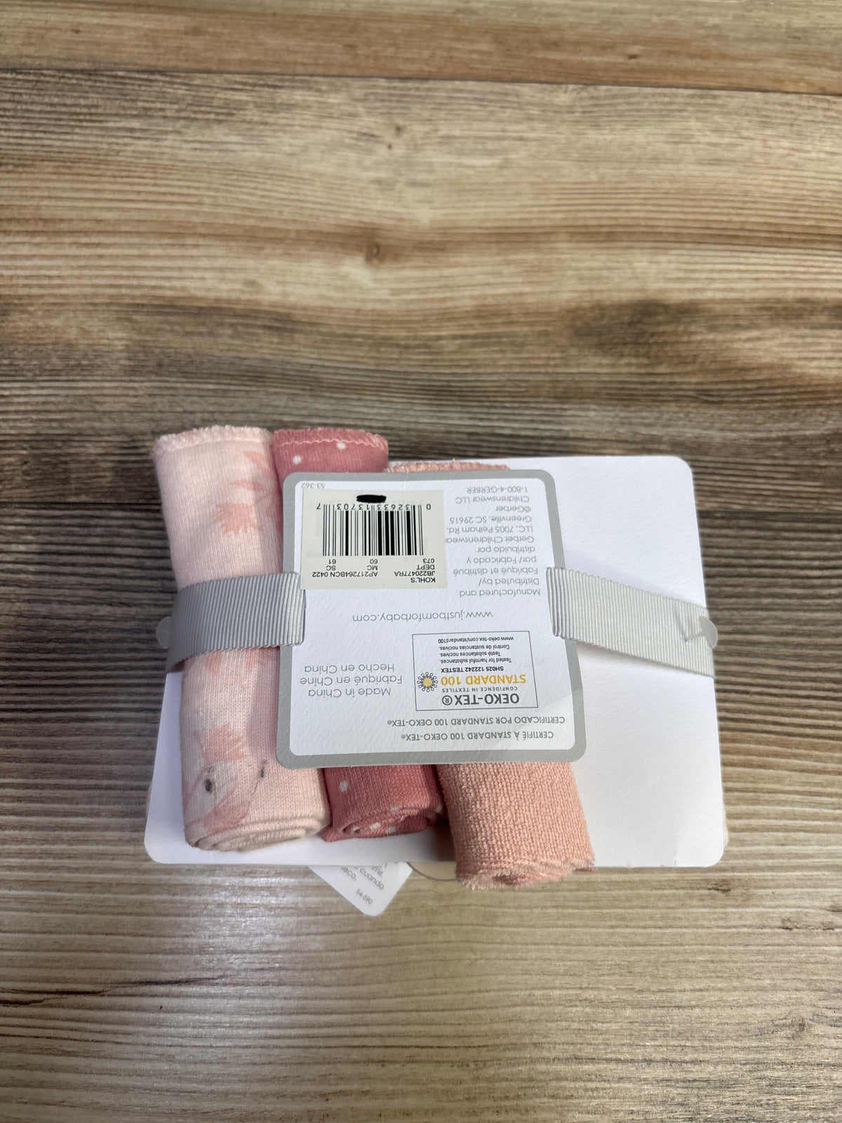 NEW Just Born 8pk Washcloths Pink