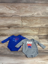 Nike 2pk Just Do It Long Sleeve Bodysuits Grey sz 6m