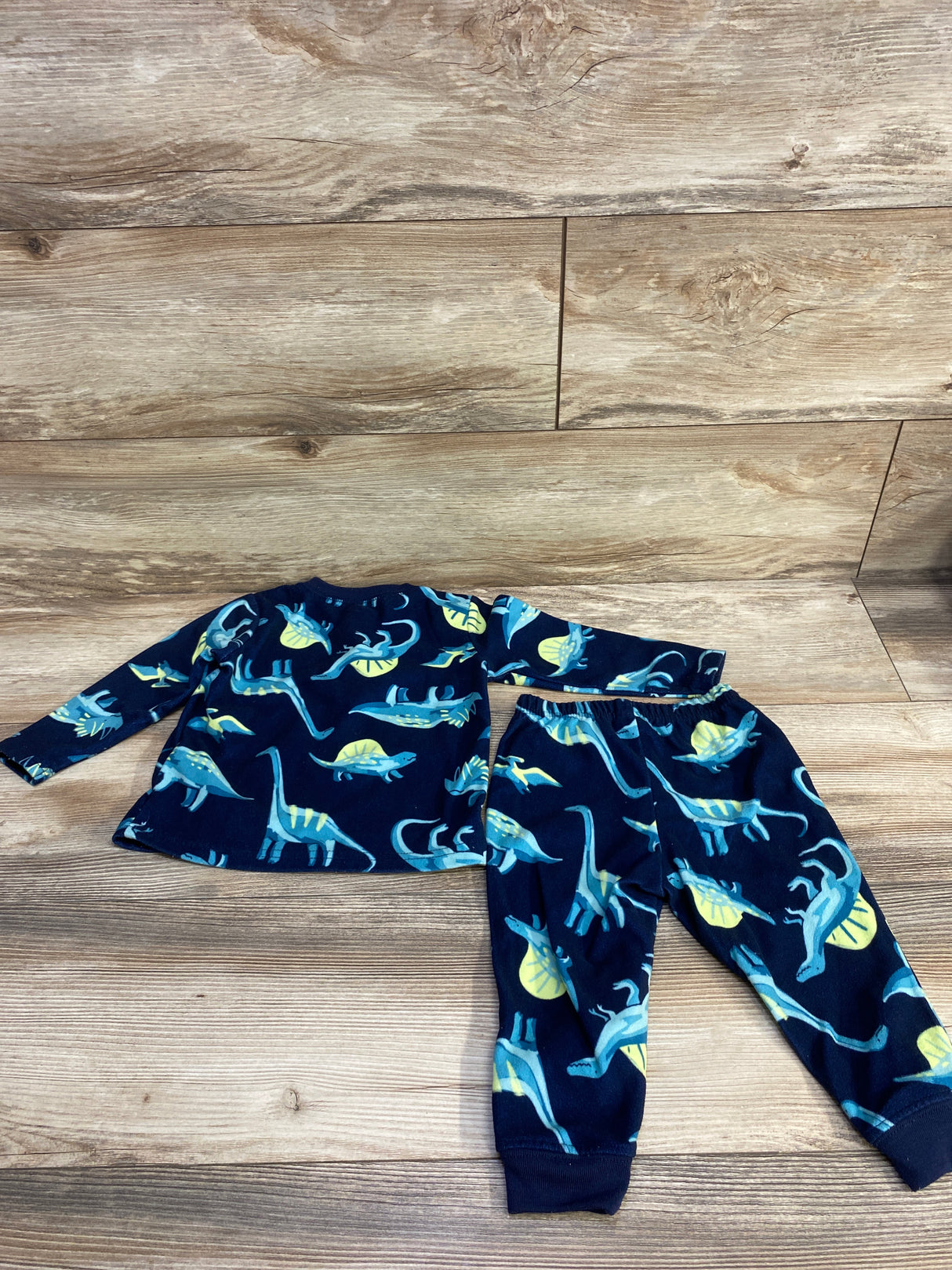 Just One You 2pc Henley Dinosaur Pajama Set Navy sz 18m