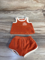 Cat & Jack 2pc Terry Cloth Tank Top & Short Set Orange sz Newborn