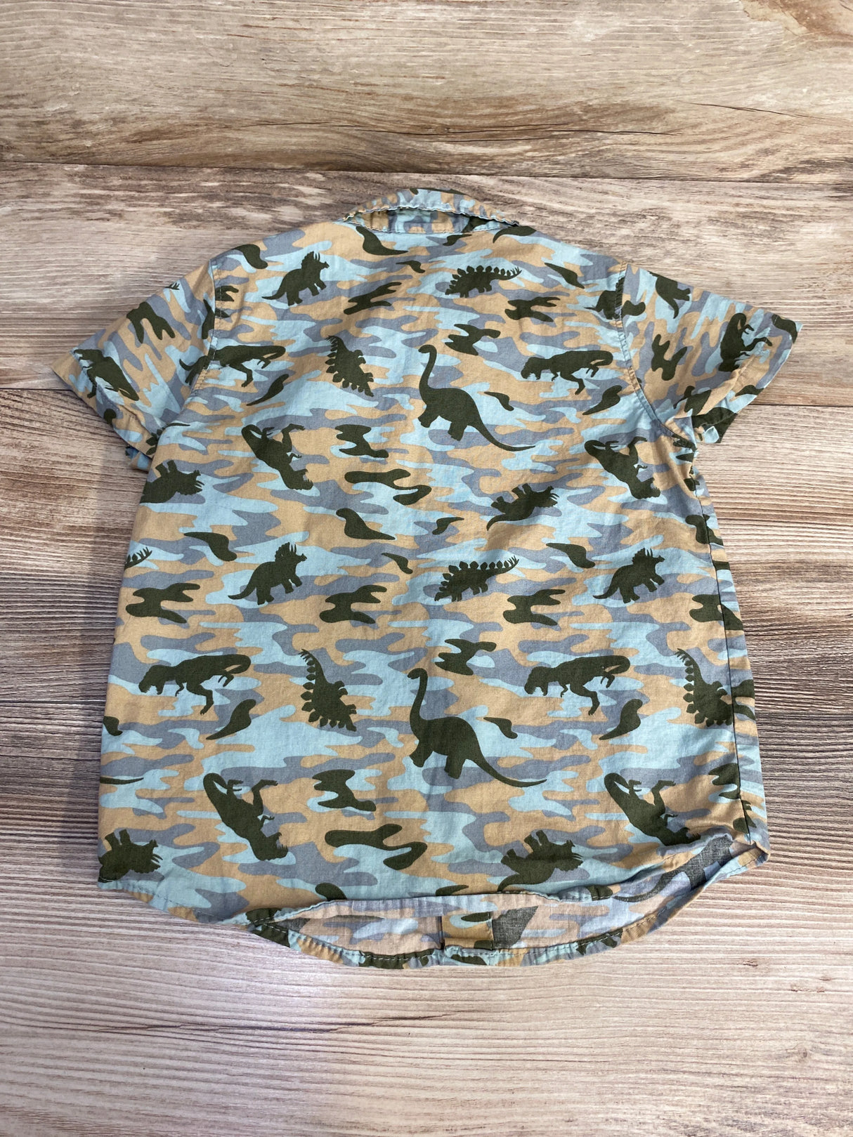 Member's Mark Dinosaur Button-Up Shirt Green sz 3T