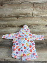 Floral Plush Robe White sz 0-9m