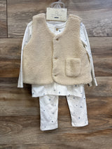 NEW Petite Maison x Nono 3pc Sherpa Vest, Henley Shirt, & Pants Set White sz 12m