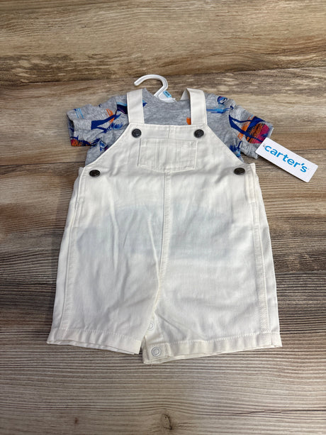 NEW Carter's 2pc Shirt & Shortall Grey sz 6m - Me n Mommy To Be