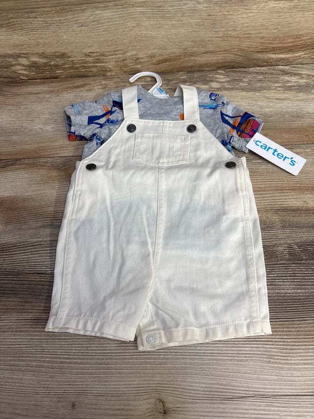 NEW Carter's 2pc Shirt & Shortall Grey sz 6m - Me n Mommy To Be