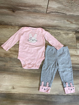 Carter's 2pc Bunny Bodysuit & Pants Pink sz 12m