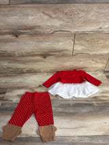 Magical Season 2pc Tulle Dress & Leggings Set Red sz 9m