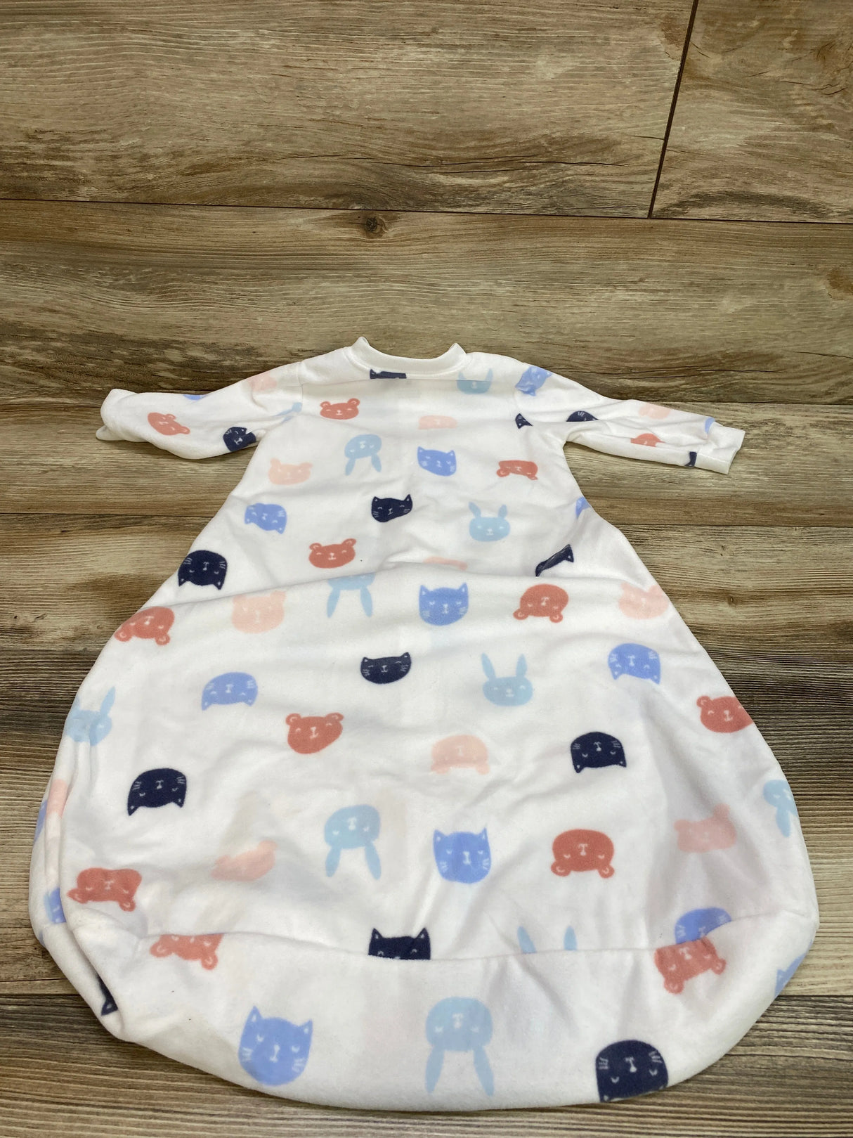 Carter's Animal Print Fleece Sleep Sack White sz 6-9m