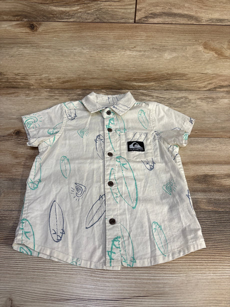 Quiksilver Surf Boards Button Up Shirt White sz 3T - Me n Mommy To Be