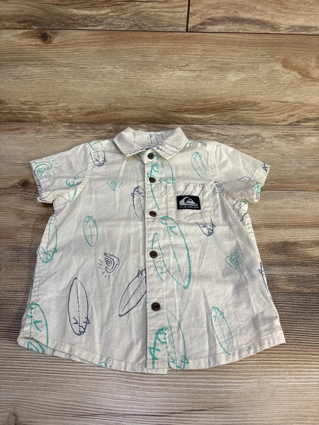Quiksilver Surf Boards Button Up Shirt White sz 3T - Me n Mommy To Be