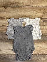 Carter's 3pk Flutter Sleeve Bodysuits Grey sz 9m