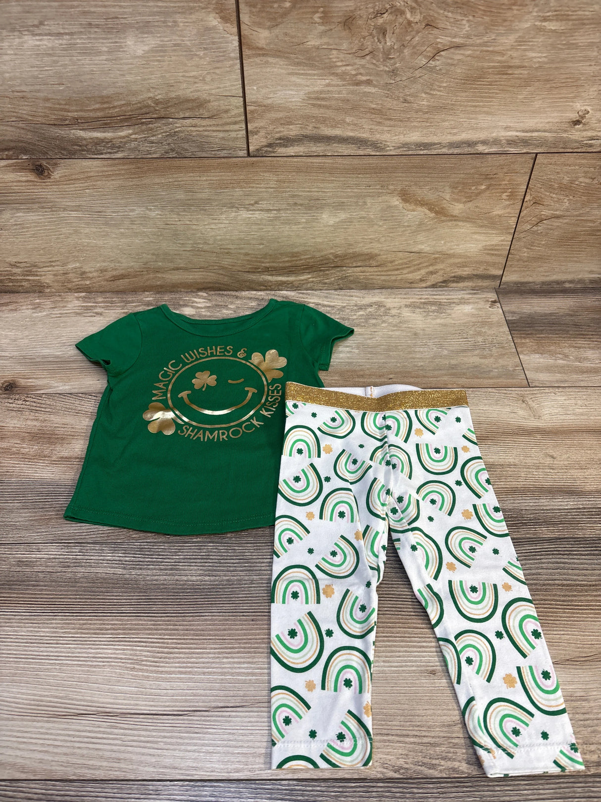 Way To Celebrate St Patrick's Day 2pc Shirt & Bottoms Set Green sz 12m