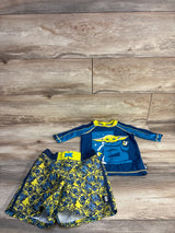 Disney Store 2pc Star Wars Rash Guard & Swim Trunks Set Blue sz 4T
