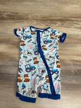 Miozing Farm Print Short Romper Blue sz 6-12m