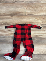 Children's Place Buffalo Print Blanket Sleeper Red sz 9-12m