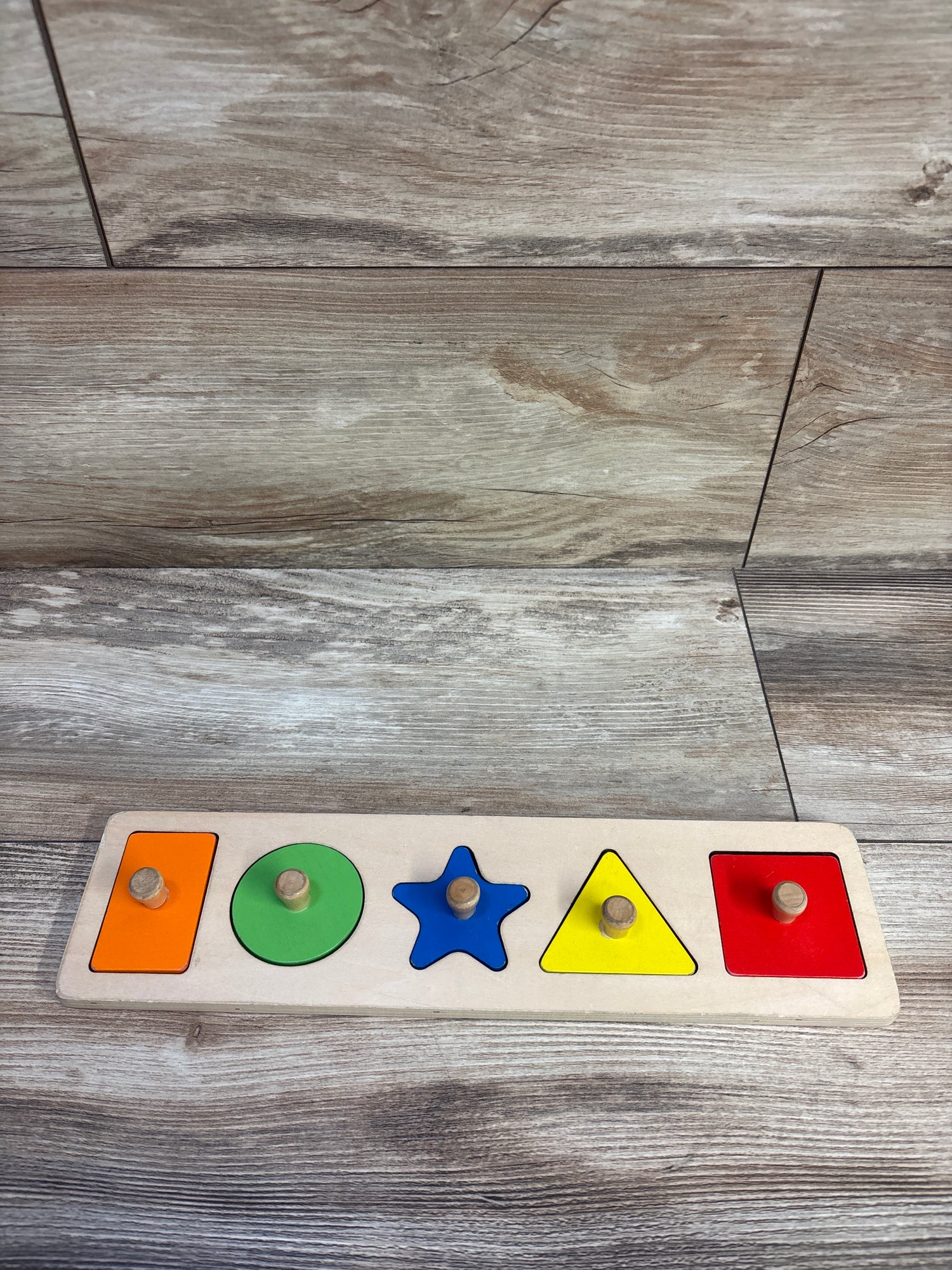 QODOFLR First Jumbo Knob Wooden Shape Puzzle