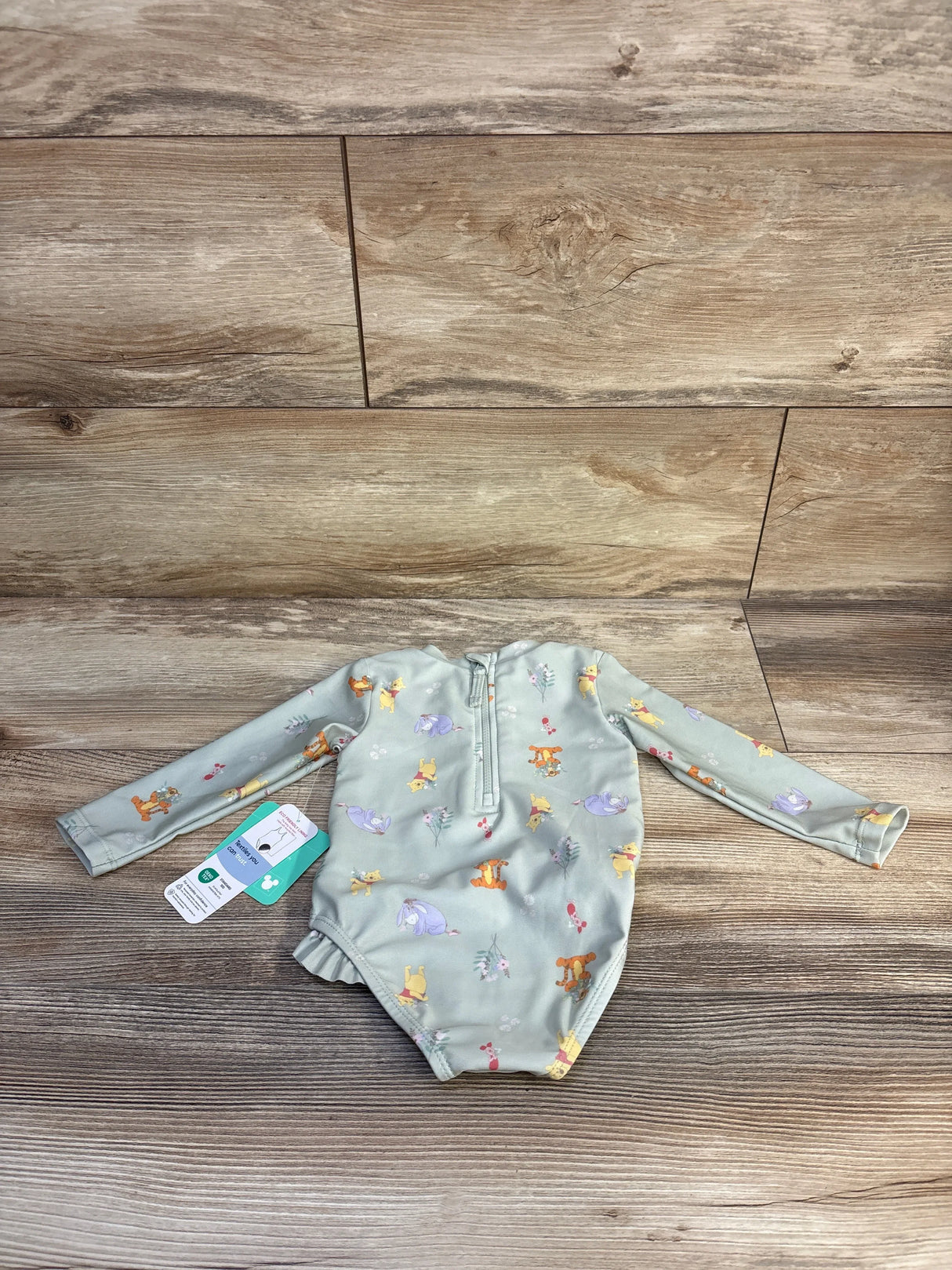 NEW Disney Baby Winnie The Pooh 1pc Rash Guard Sage sz 9m