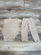 Easy-Peasy 2pc Ribbed Bodysuit & Pants Beige sz 24m