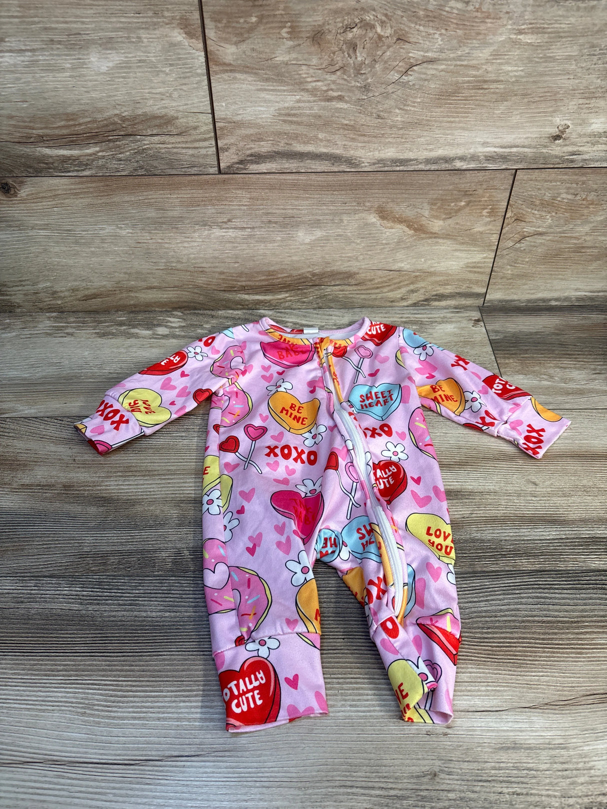 Valentine's Footless Sleeper Pink sz 0-3m