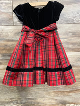 Sweat Heart Rose Velvet Plaid Special Occasion Dress Black sz 2T