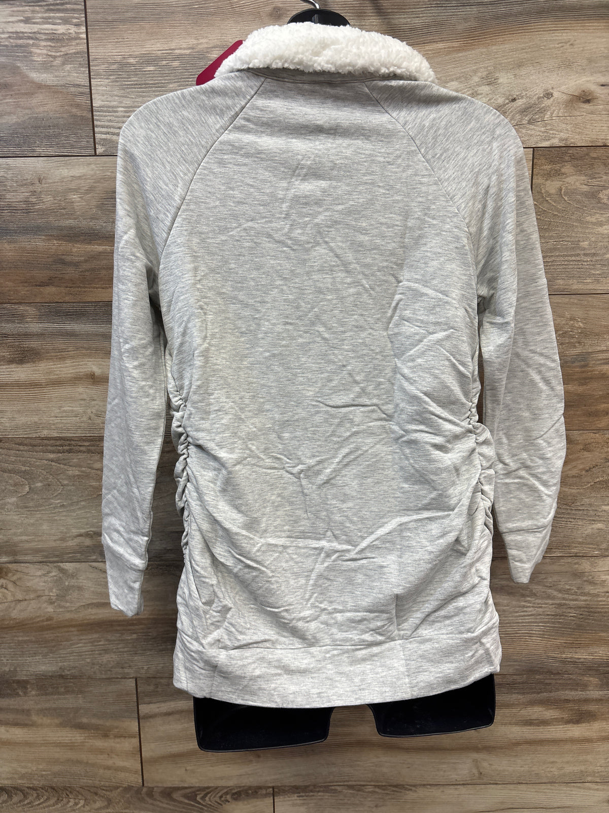 NEW Isabel Maternity Snap Sherpa Collar Sweatshirt Grey sz Medium