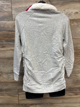NEW Isabel Maternity Snap Sherpa Collar Sweatshirt Grey sz Medium